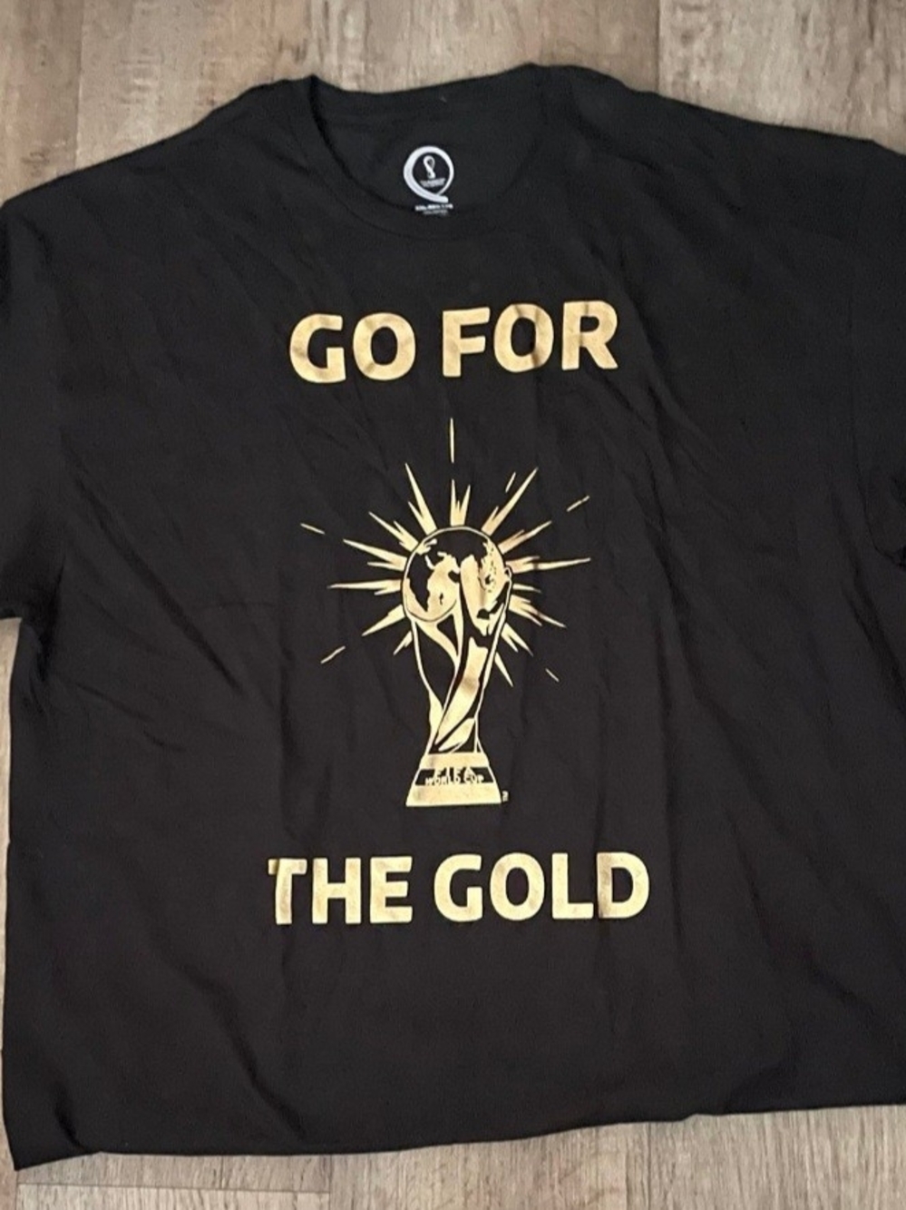 Official FIFA World Cup Qatar 2022 "Go For The Gold" T-Shirt NWT 2XL